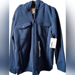 SONOMA boys winter sherpa hoodie full zipper jacket coat size 8 Small